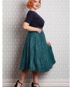 New In Miss Candyfloss Helora 50's Swing Skirt Teal