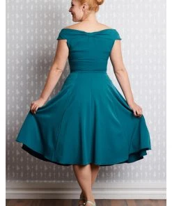 Miss Candyfloss Ida Kat 50's Swing Dress Teal