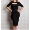 Miss Candyfloss Kitti Lou 50's Pencil Dress Black New In