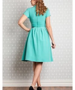 New In Miss Candyfloss Sarita 40's Swing Dress Clear Blue