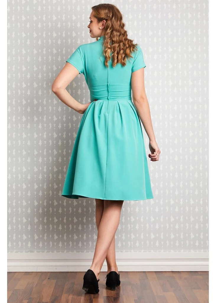 New In Miss Candyfloss Sarita 40's Swing Dress Clear Blue