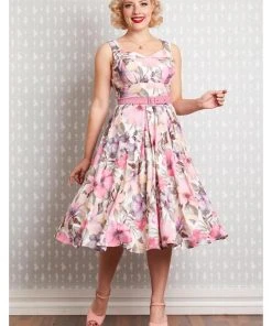 New In Miss Candyfloss Kaitlin Taffy 50's Swing Dress Pink