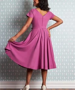 New In Miss Candyfloss Petunia 50's Swing Dress Violet