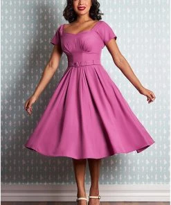 New In Miss Candyfloss Petunia 50's Swing Dress Violet