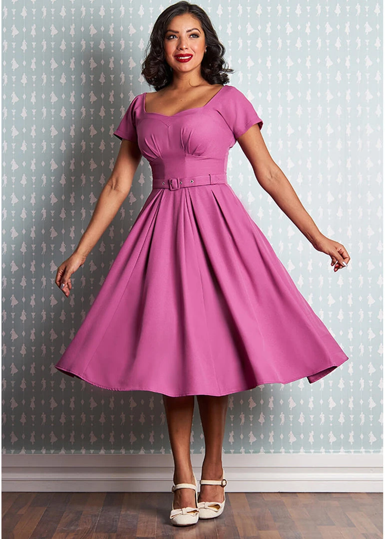New In Miss Candyfloss Petunia 50's Swing Dress Violet