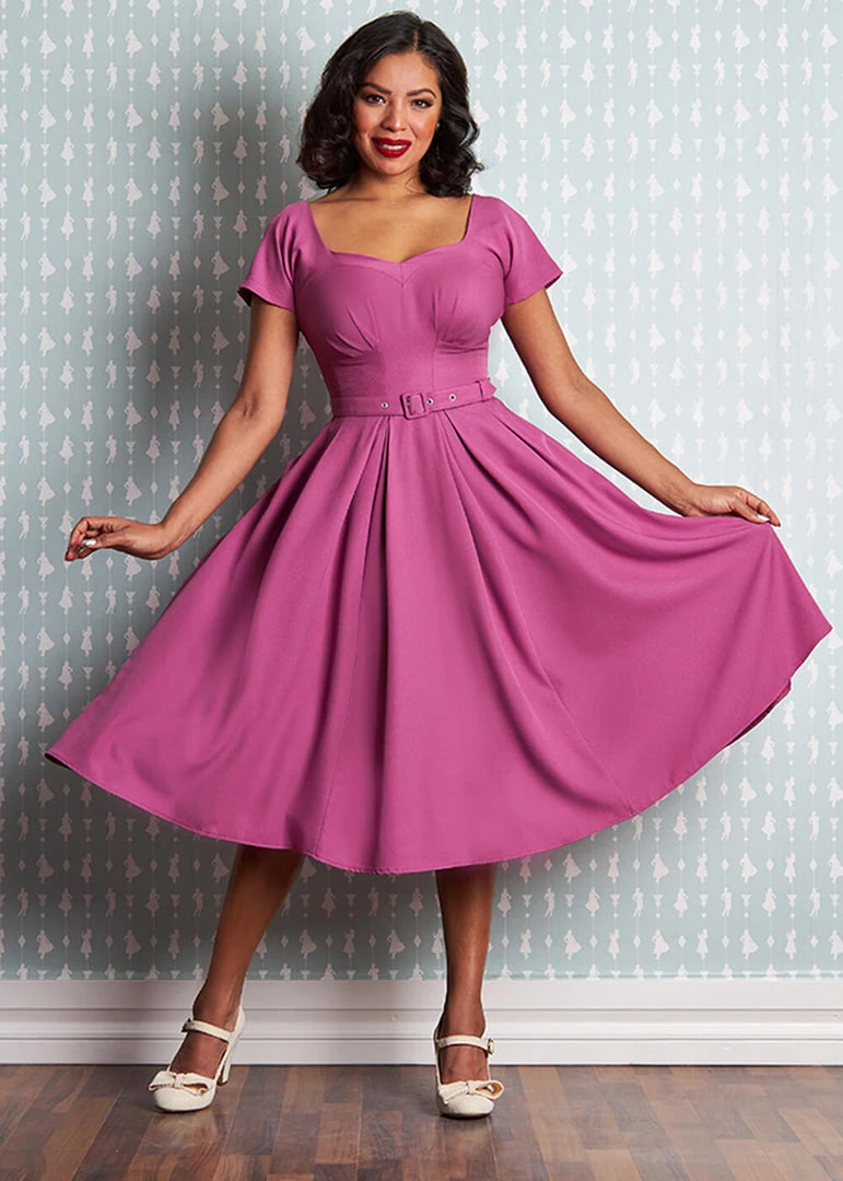 New In Miss Candyfloss Petunia 50's Swing Dress Violet