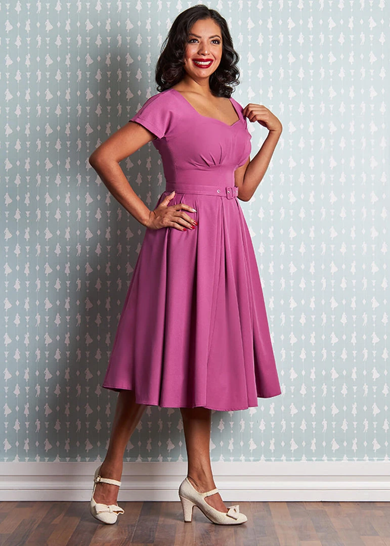 New In Miss Candyfloss Petunia 50's Swing Dress Violet