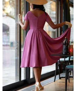 New In Miss Candyfloss Petunia 50's Swing Dress Violet