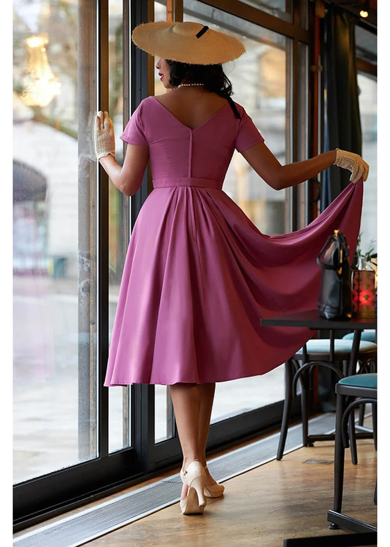 New In Miss Candyfloss Petunia 50's Swing Dress Violet