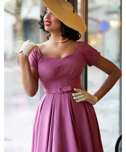 New In Miss Candyfloss Petunia 50's Swing Dress Violet