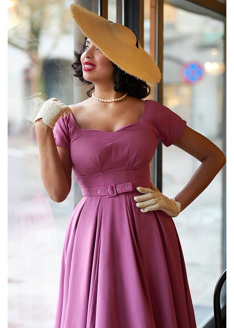New In Miss Candyfloss Petunia 50's Swing Dress Violet