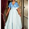 New In Miss Candyfloss Sacnite Lee 40's Maxi Dress Sapphire