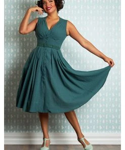 Miss Candyfloss Killah Gia 50's Swing Dress Emerald Green
