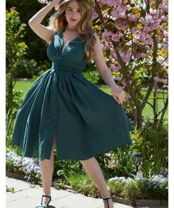 Miss Candyfloss Killah Gia 50's Swing Dress Emerald Green