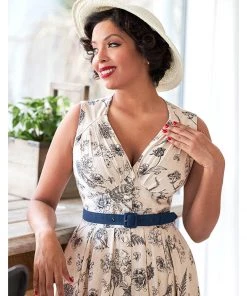 New In Miss Candyfloss Krista Lee 50's Swing Dress Navy