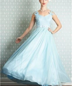 New In Miss Candyfloss Danjela Lee 50's Gown Maxi Dress Celestine Blue