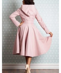 Miss Candyfloss Luelle Helio Water Resistant 50's Trenchcoat Old Rose