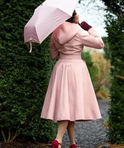 Miss Candyfloss Luelle Helio Water Resistant 50's Trenchcoat Old Rose