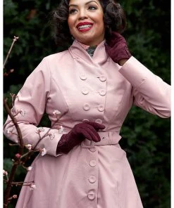 Miss Candyfloss Luelle Helio Water Resistant 50's Trenchcoat Old Rose