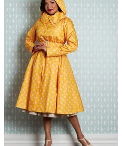 Miss Candyfloss Luna Sun Water Resistant 50's Coat Yellow