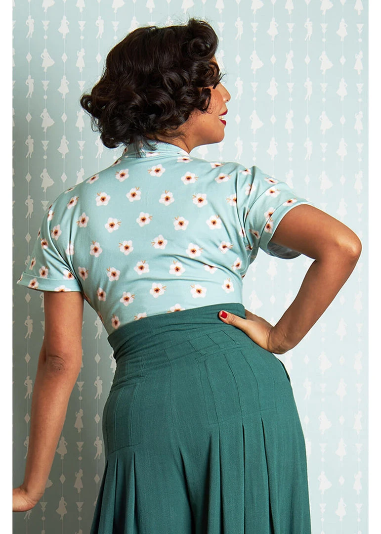 New In Miss Candyfloss Vivienne Gia 40's Top Green