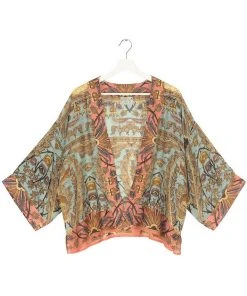 New In One Hundred Stars Decadent Short Kimono Aqua