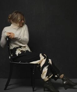 One Hundred Stars Stork Crepe Trousers Black New In