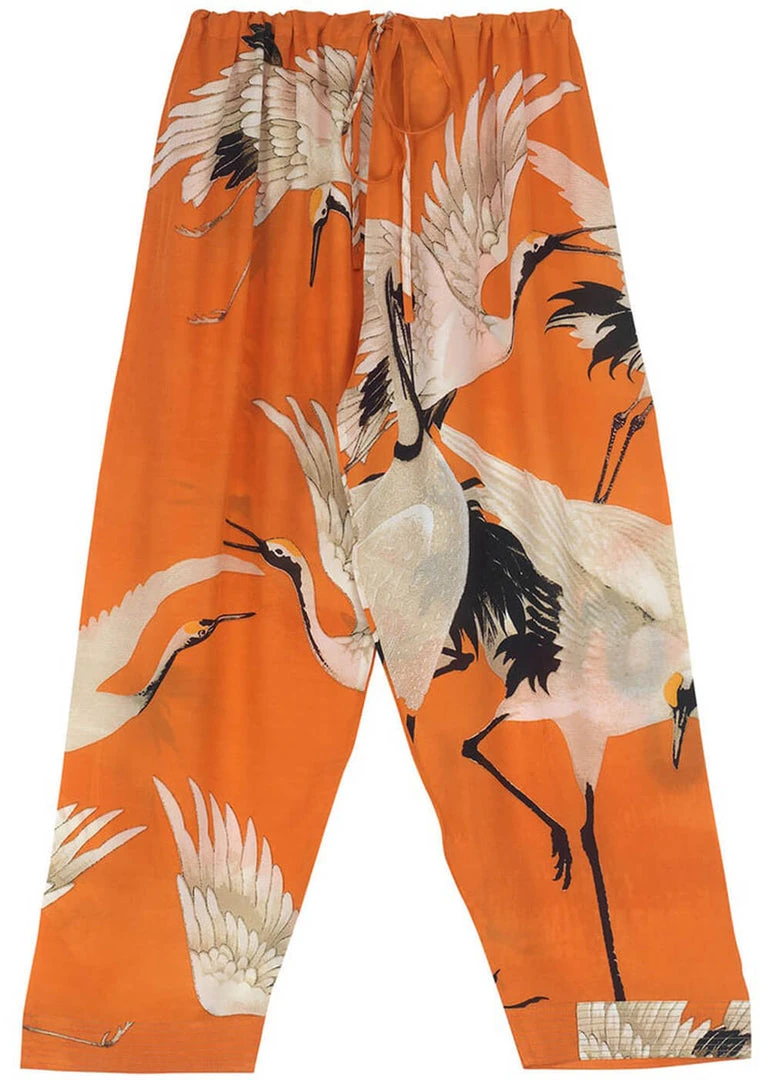 One Hundred Stars Stork Crepe Trousers Orange