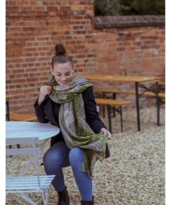 New In One Hundred Stars Passion Flower Scarf Grey