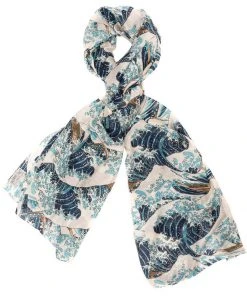 New In One Hundred Stars Wave Scarf Blue