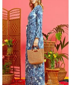 Onjenu Jerry Gena 70's Maxi Dress Blue