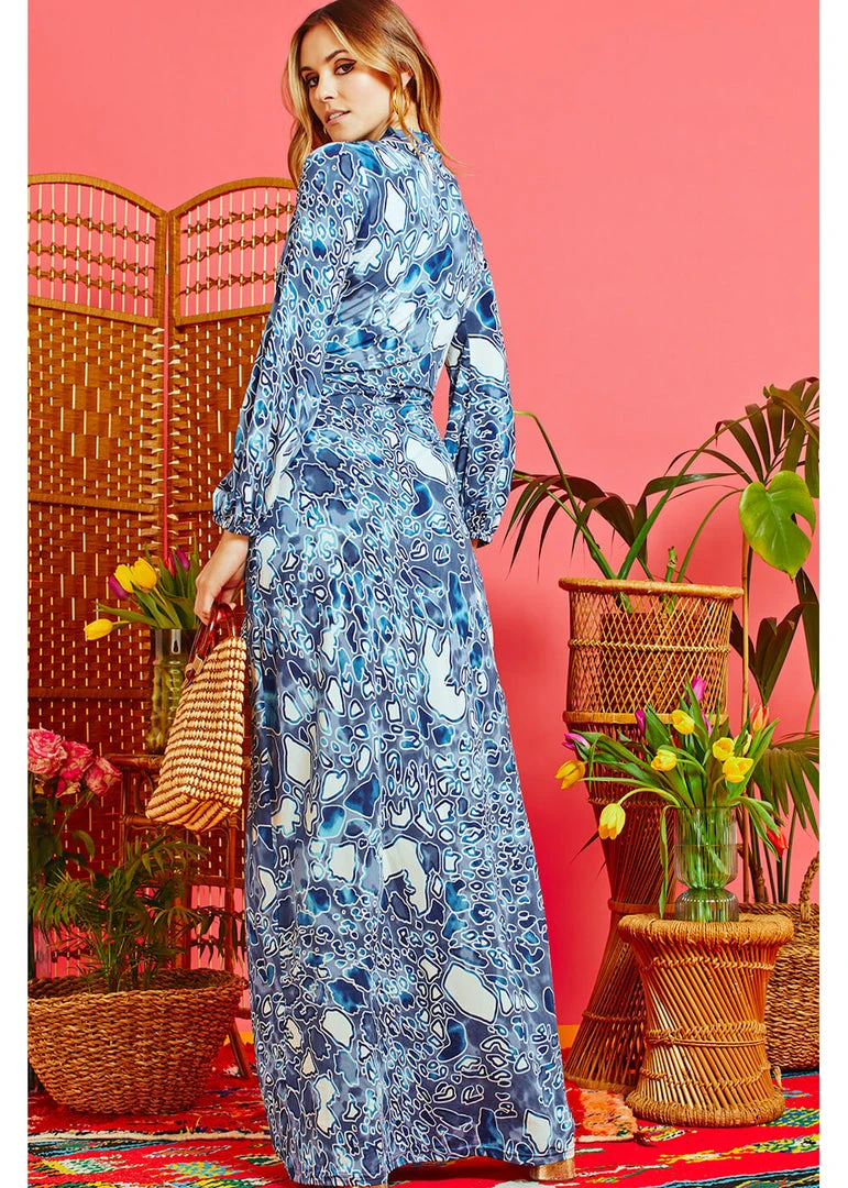 Onjenu Jerry Gena 70's Maxi Dress Blue