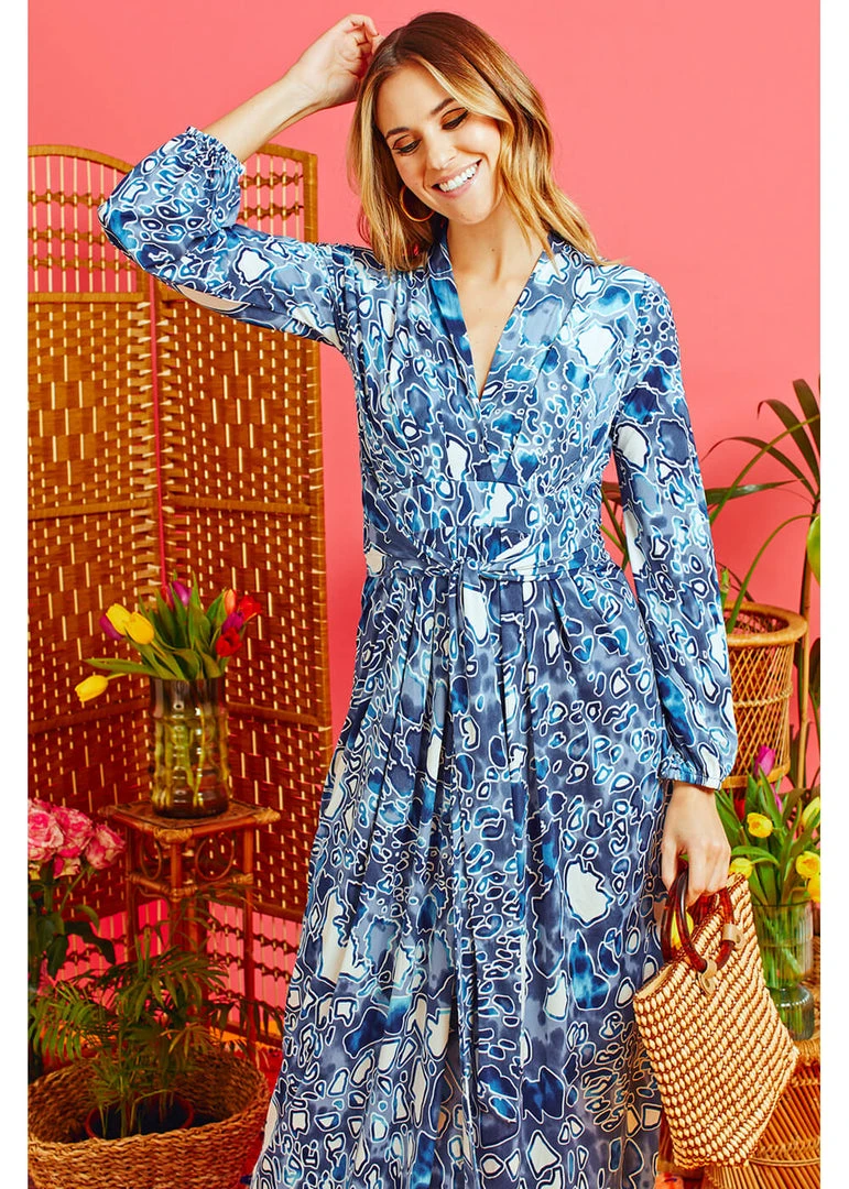 Onjenu Jerry Gena 70's Maxi Dress Blue