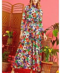 Onjenu Lauren Donna 70's Maxi Dress Multi New In