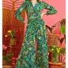 New In Onjenu Sharon Bella 70's Jumpsuit Green
