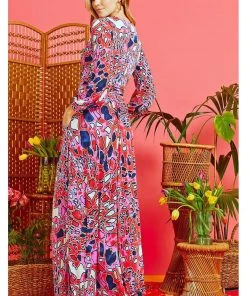 Onjenu Sharon Gena 70's Maxi Dress Pink