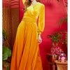 New In Onjenu Sharon Velvet 70's Maxi Dress Gold
