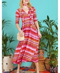 Onjenu Crawford Bia Maxi 70's Dress Orange New In