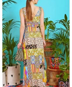 New In Onjenu Fifi Gaia 70's Maxi Dress
