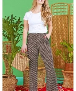 Onjenu Hannah Jewel 70's Trousers Brown Yellow