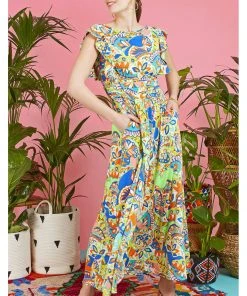 Dresses Onjenu Rosie Iris 70's Dress Green