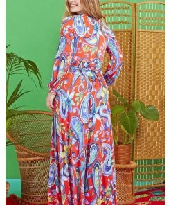 New In Onjenu Sharon Flower Power 70's Maxi Dress