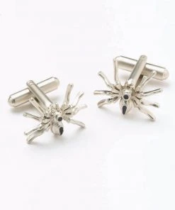 New In Onyx Art Mens Cufflinks Spider Silver