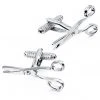 Onyx Art Men Cufflinks Scissors Silver