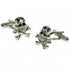 Onyx Art Men Cufflinks Skull And Crossbone Silver New In
