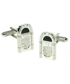 Onyx Art Men Cufflinks Jukebox Silver New In