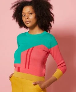 Palava Alba Mexican Architecture 60's Jumper Pink