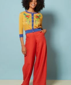 Palava Vera Cardigan Mexican Rose 40's Cardigan Mustard New In