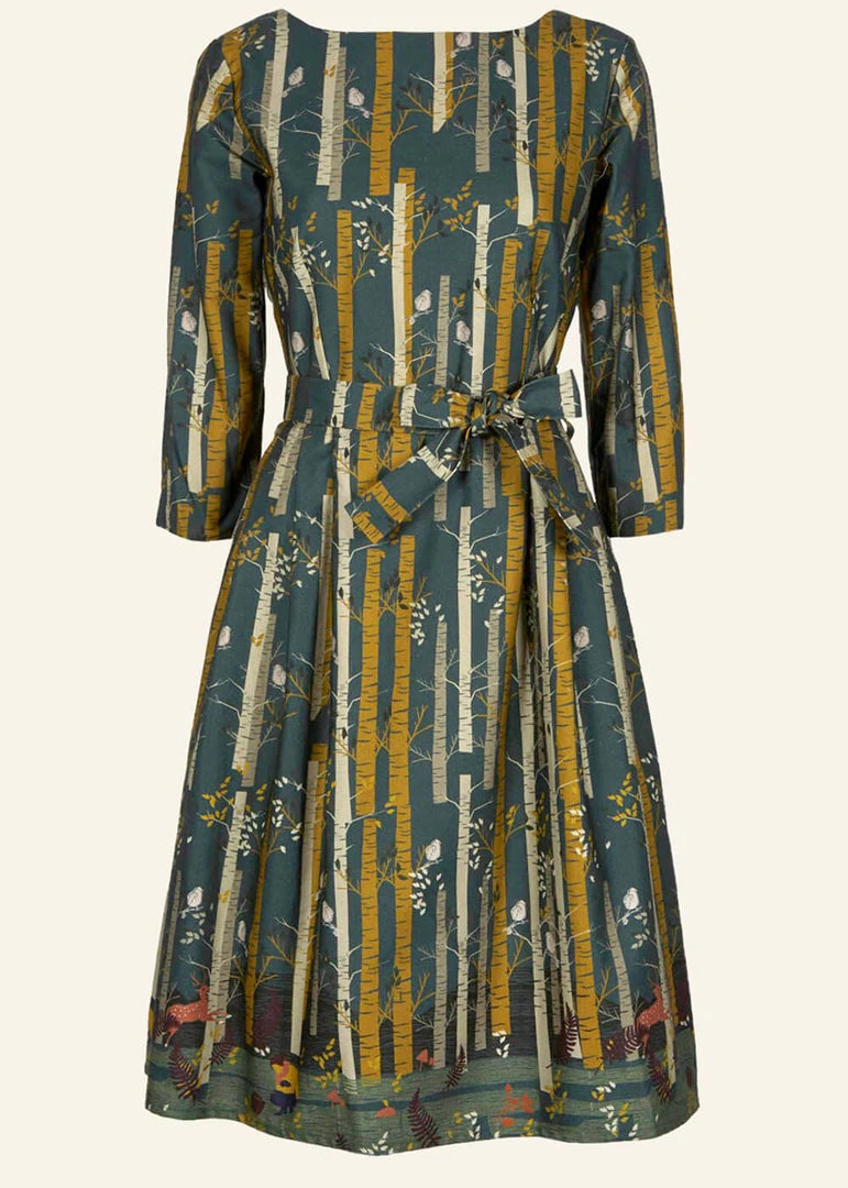 Palava Beatrice Silver Birch 50's Dress Teal