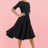 Pretty Dress Company Hepburn 50's Swing Dress Black